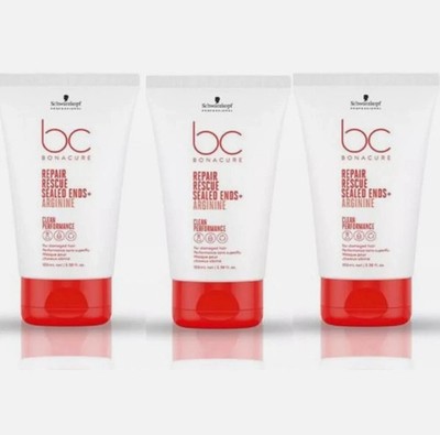 3X Schwarzkopf Professional Bonacure Peptide Repair Rescue Sealed Ends - 100ml