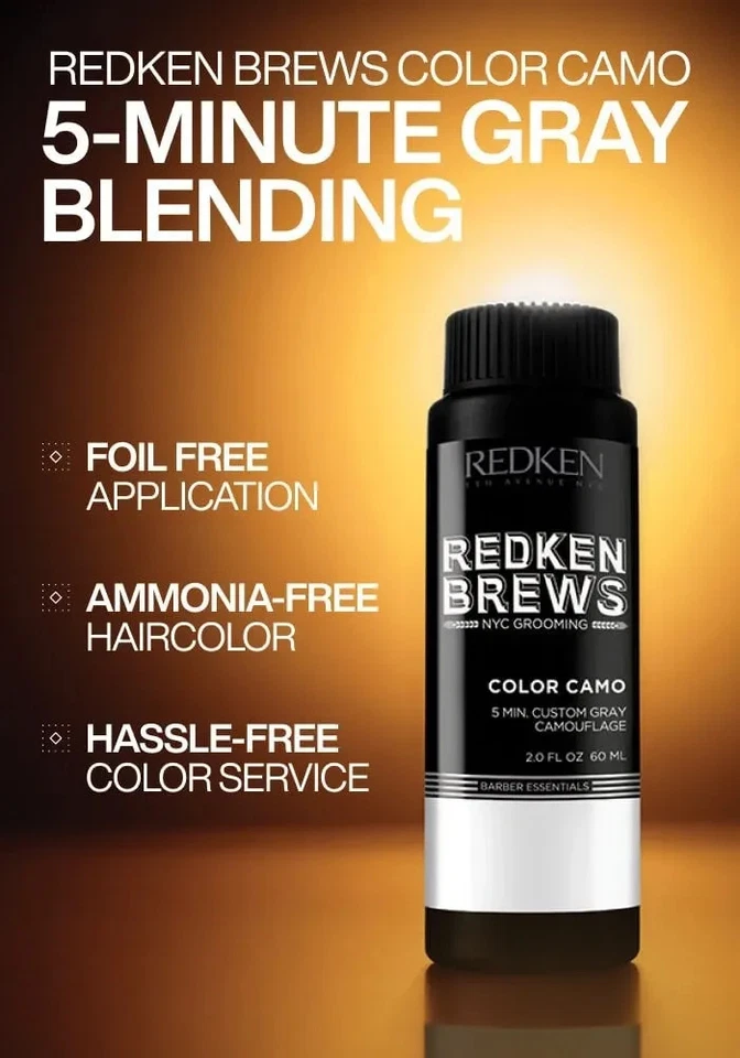 REDKEN BREWS PARA HOMBRE 5 Minutos Color Camuflaje Para Cabello Gris. Aspecto natural (elige) Foto 3 de 4