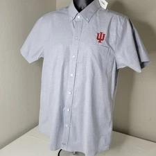 Cutter And Buck Indiana University Hoosiers Short Sleeve Button Up Shirt Medium