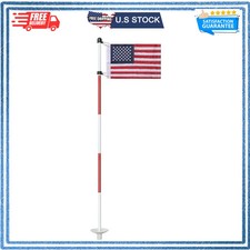 Golf Flagstick 6 ft, 1 Pack Double-Side USA Golf Pin Flag for Putting Green