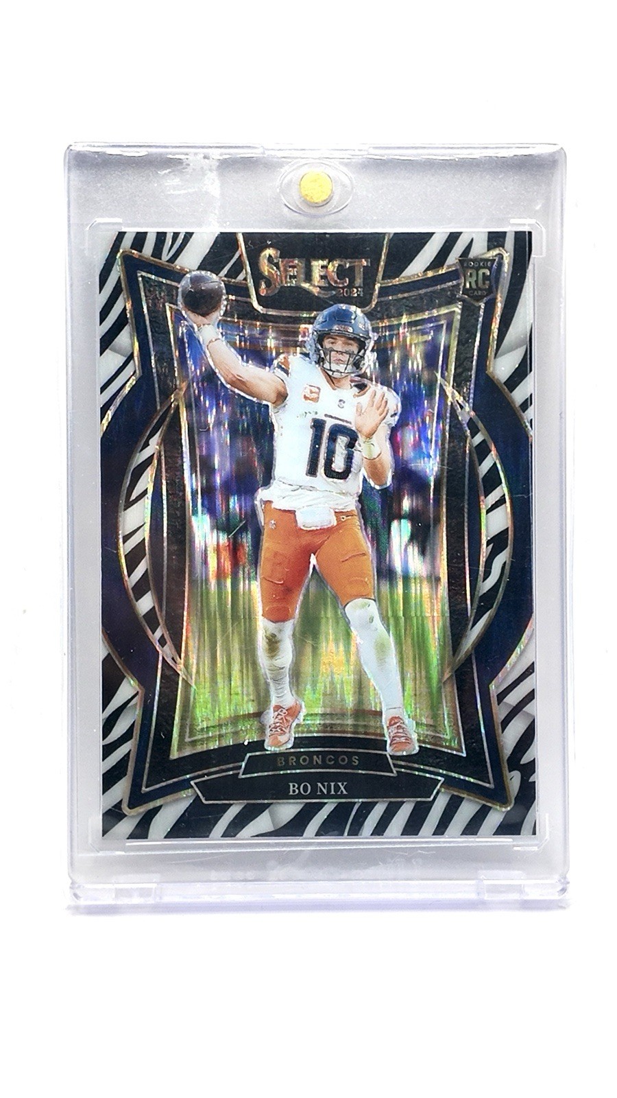 2024 Panini Select - Concourse Bo Nix #30 Zebra Shock Prizm (RC)
