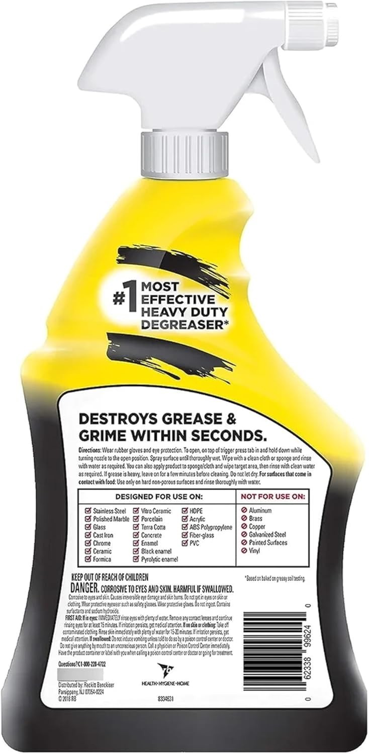 Easy-Off Heavy Duty Degreaser Cleaner Spray, Kitchen 32 Ounce (Pack of 1) 