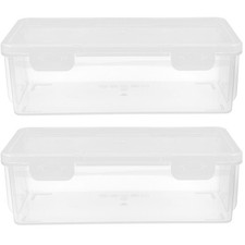 2 Pcs Bread Container Storage Box Plastic Bread Holder Airtight Seal