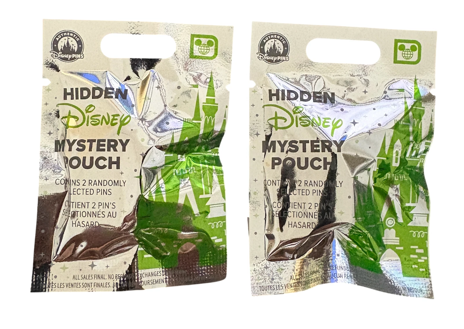 Disney World 2026 Hidden Mystery Wave A Green Pin Pack Pouch Set of 2 Sealed NEW