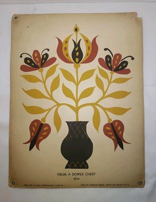ORIGINAL 1943 WPA , Frances Lichten, Folk Art of Rural Pennsylvania - Plate #5