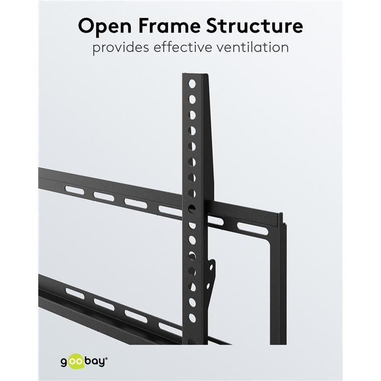 Support TV fixe extra plat Goobay avec systeme de verrouillage securise