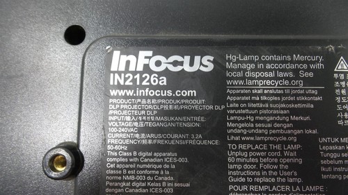 InFocus IN2126a DLP Home Cinema Projector - HDMI - Total Hours: 6560 Hrs - Picture 4 of 5