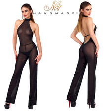 Noir Cold-Shoulder Jumpsuit - Tuta Elegante Nera con Strass