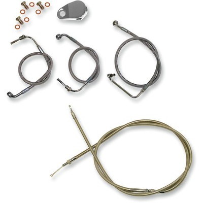 LA Choppers LA-8010KT-19 Stainless Standard Cable Kit for 18''-20'' Handlebars