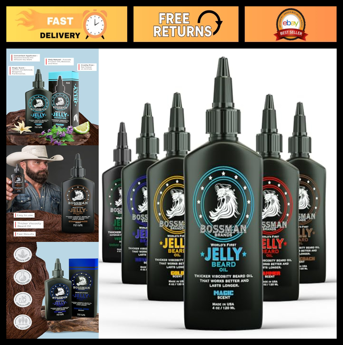 Variety Pack - 6 Scents For Grooming & Growth - Usa Made Bea
