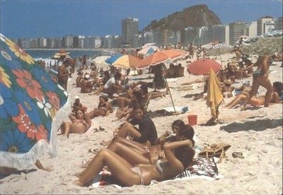 Vintage RPC Copacabana Beach Rio de Janeiro Brasilien 70er Jahre Strandszene