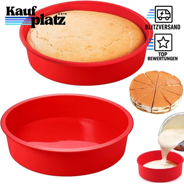 Kuchenform Silikon Rund 20Cm 8 Zoll 2 StüCk Backform FüR Schichtkuchen-image