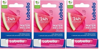 3x Labello Liposan Watermelon Shine Caring Lip Balm With Watermelon Aroma 3x5,5m