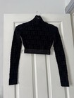 Dolce And Gabbana Women’s Crop Top Black Dg Logo Size 36 Uk6-8XS