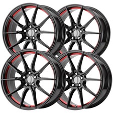 Set Of 4 Replica Pr193 Gt350 18x9 5x4.5 30mm Blackred Stripe Wheels Rims Set Of 4 Replica Pr193 Gt350 18x9 5x4.5 30mm Blackred Stripe Wheels Rims