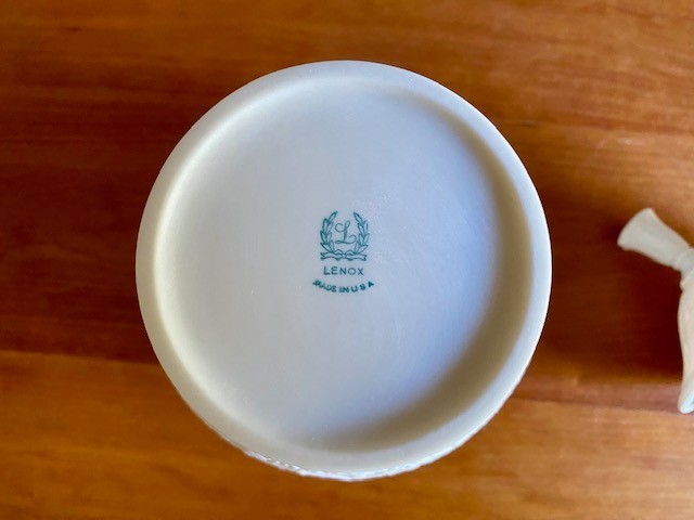 Vintage Lenox Kismet Collection Bisque Candy Jar with Lid - EUC ca.  1931-53