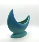 Vintage Van Briggle Ming Turquoise Crescent Moon Vase - 8" MCM Art Pottery N1346