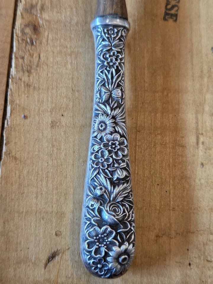 Cuchara de madera para servir ensalada S Kirk & Son de plata esterlina Foto 2 de 4