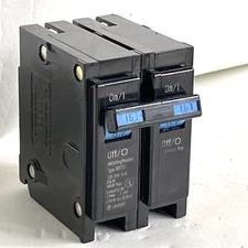 Westinghouse Bryant Cutler Hammer BR215 Double Pole Circuit Breaker Blue Handle