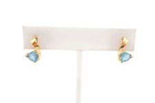 14k Yellow Gold Blue Topaz Earrings H6