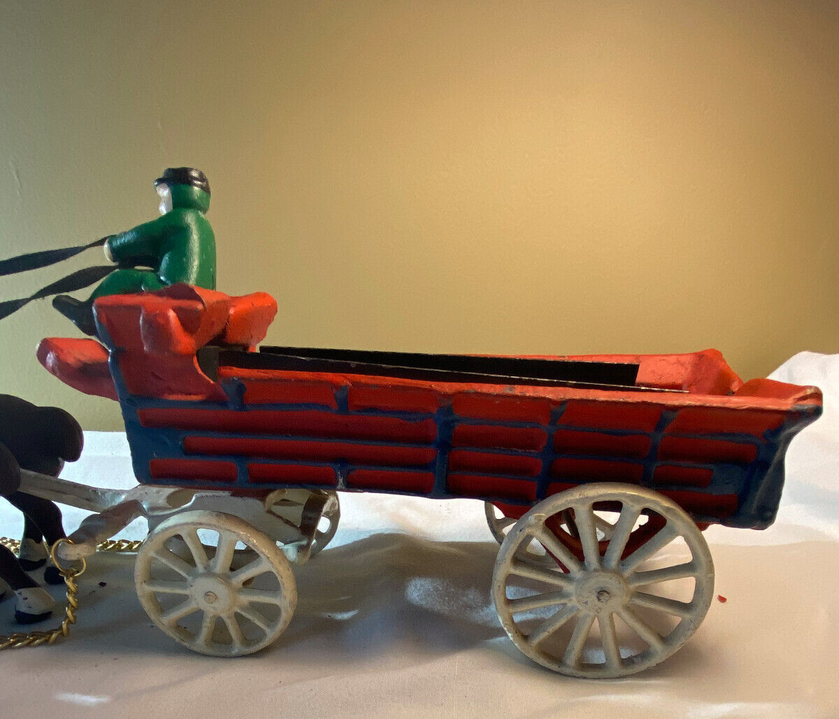 バドワイザー クライスデール8頭立馬車 馬 インテリア 置物 Vintage Cast Iron Budweiser Clydesdale Horses Wagon 8 In Hand 10