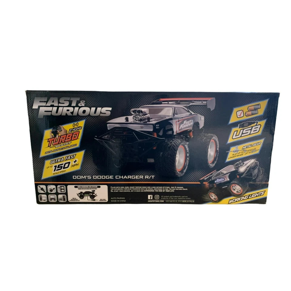 Fast & Furious Dom's Dodge Charger R/T Elite R/C 1:16 Scale USB Charging Lights - Image 2 of 2