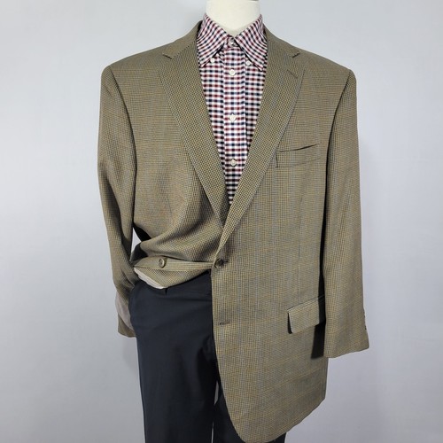 Hart Schaffner Marx Men's Sport Coat Blazer Two Button Beige Wool Sz 50R