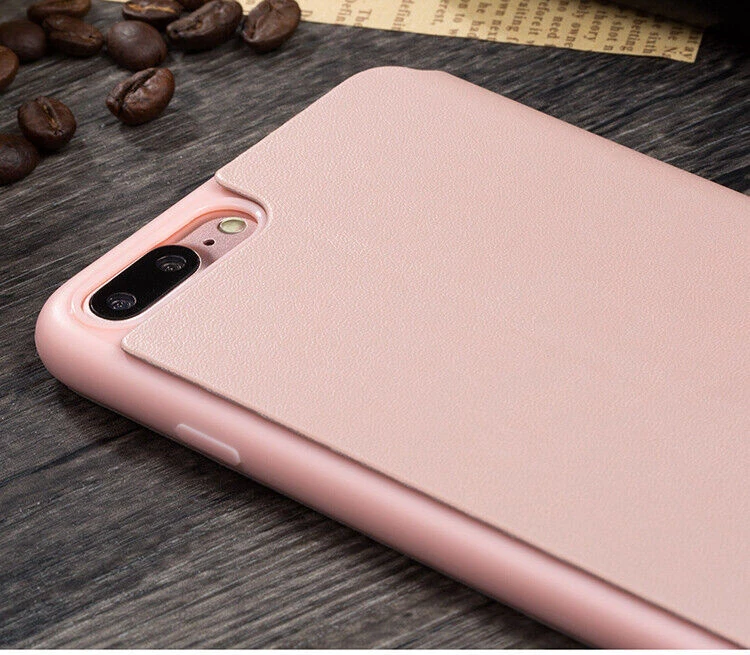 Para iPhone 7/8 PLUS X-Level FIBCOLOR Ultra Delgado Cubierta Completa Abatible Estuche/Soporte ROSA GD Foto 3 de 4