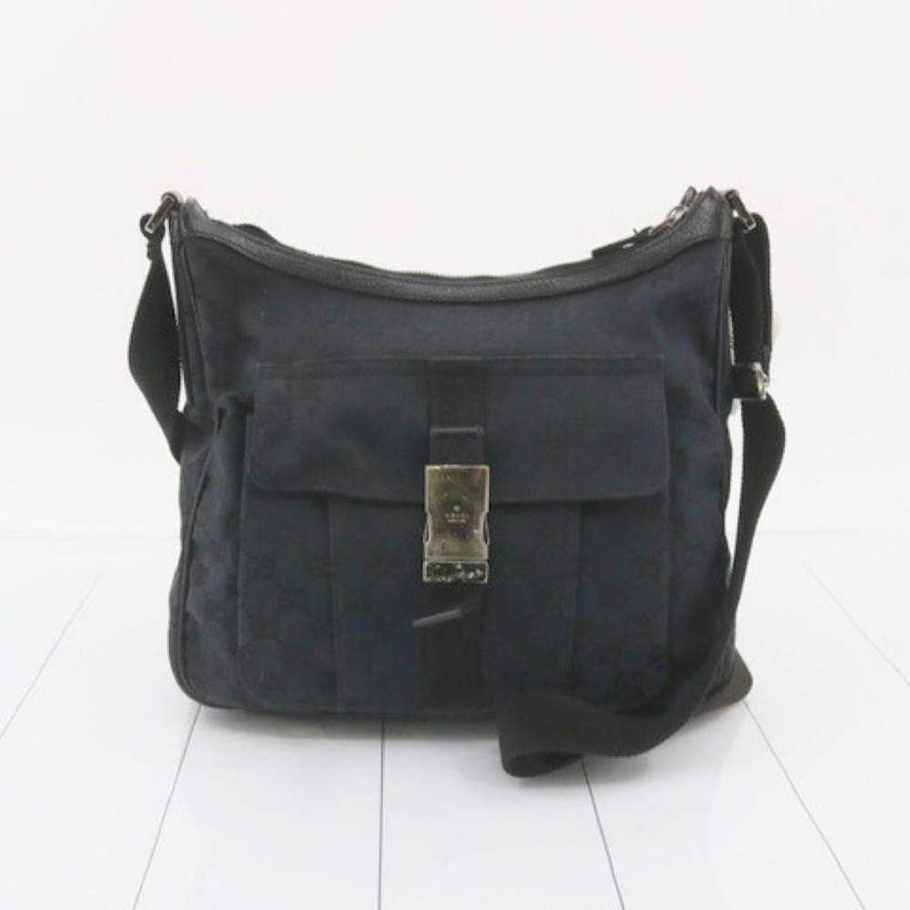 Gucci GG Canvas Black Messenger Shoulder Bag