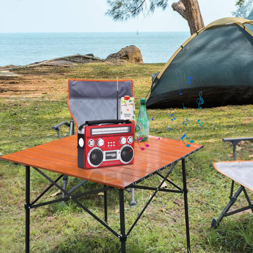 Solar RetroBox Portable Bluetooth AM/FM/SW 3-Band Radio & MP3 Speaker w/Antenna - Picture 13 of 16