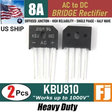 2 Pcs KBU810 Bridge Rectifier | KBU810 Bridge Rectifier 1000V 8A | US Ship