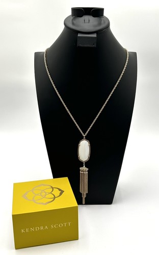 Kendra Scott Rayne Tassel Necklace in White/Ivory Set In Gold Plating - Picture 1 of 9