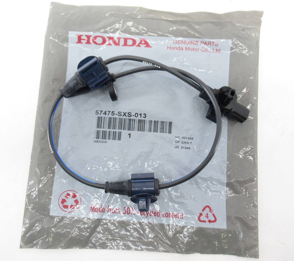Genuine OEM Honda 57475-SXS-013 Driver LH Rear ABS Wheel Speed