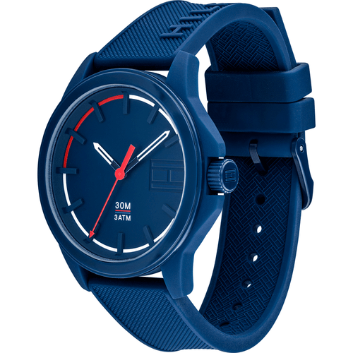 Tommy Hilfiger Men's Analogue Watch Blue Silicone Strap Sport Watch 1791625 - Picture 1 of 6