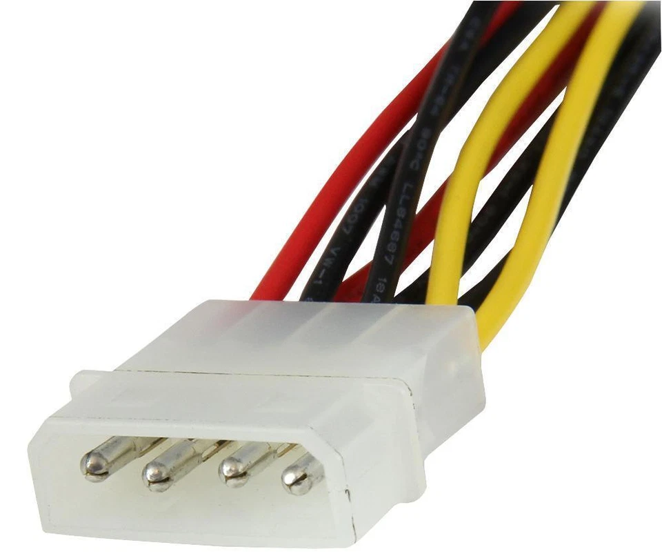LP4 Molex Stecker Zu Doppel 15 Polig SATA Buchse Stromkabel Verrastung, 305mm - - Bild 2 von 4
