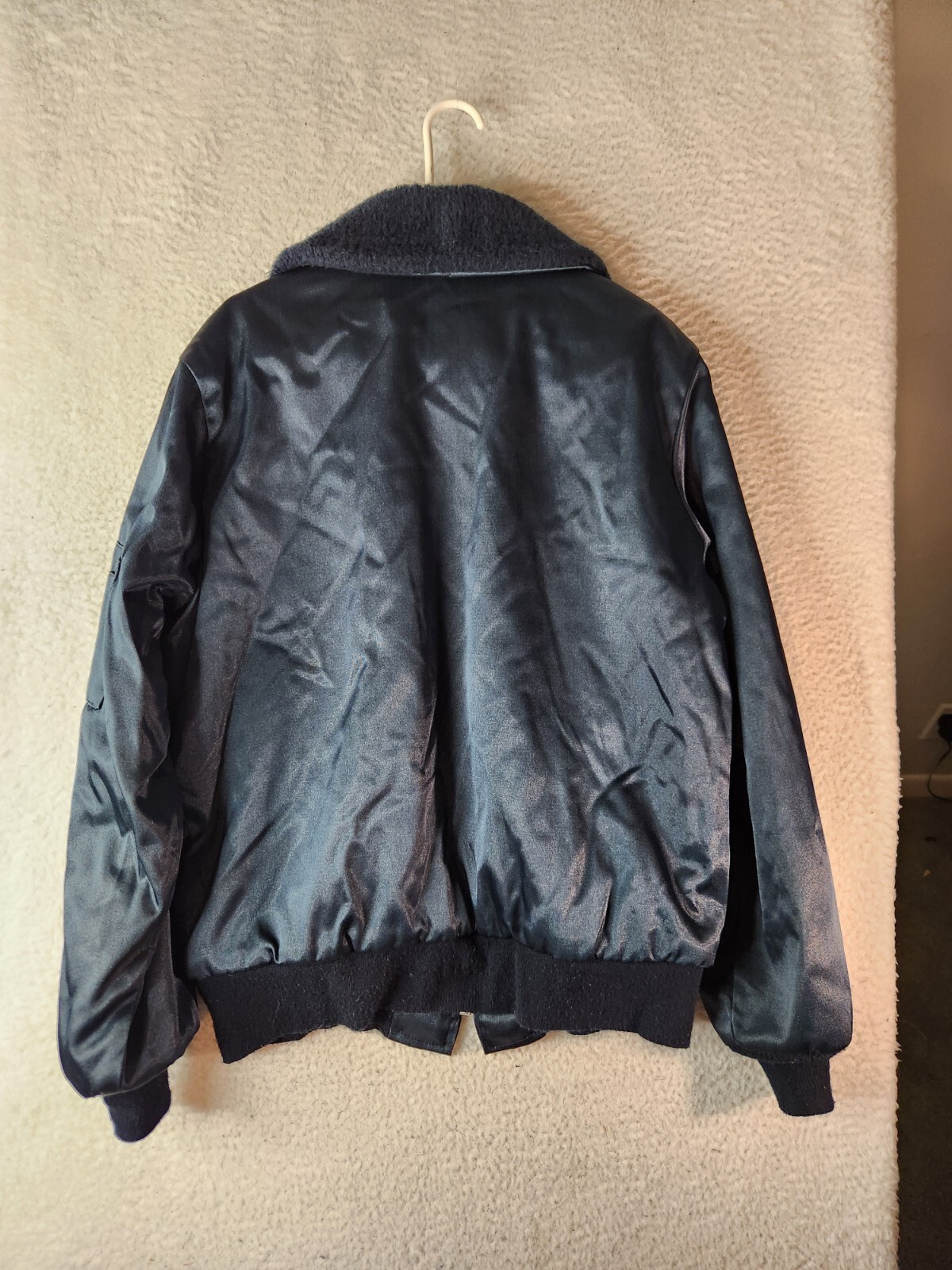 Vtg Flight Jacket Outer Shell Full Zip Quilted Li… - image 14