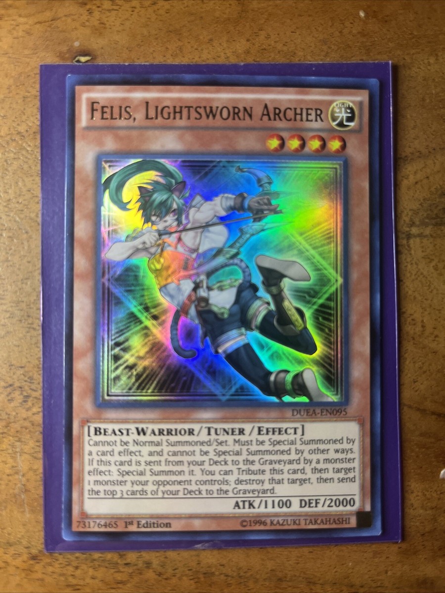 Yu-Gi-Oh! TCG Felis, Lightsworn Archer Duelist Alliance DUEA-EN095 1st... Yu-Gi-Oh! TCG Felis, Lightsworn Archer Duelist Alliance DUEA-EN095 1st...