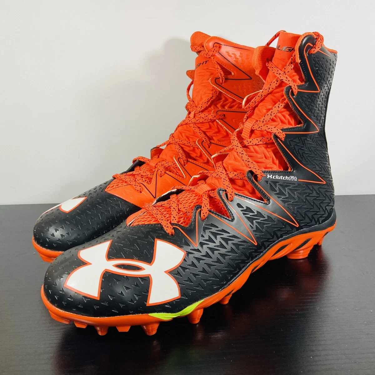 Marca comercial inversión Perth Blackborough Mens Under Armour Highlight Clutch fit MC Football Black/Orange Cleats Size  13.5 | eBay