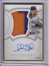 NOAH SYNDERGAARD 2018 Topps Definitive Signed Auto Patch Jersey NY Mets 19/30