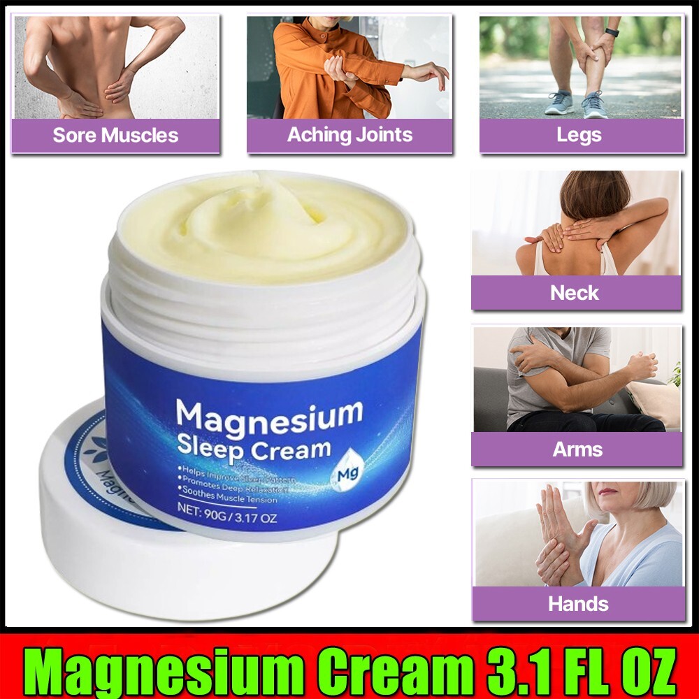 Magnesium Cream for Pain and Muscle Tension - Magnesium Cream - Topical 3.1 OZ