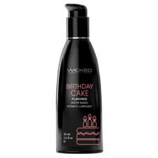 Wicked Aqua Flavored Water Based Intimate Lubricant Birthday Cake 2oz