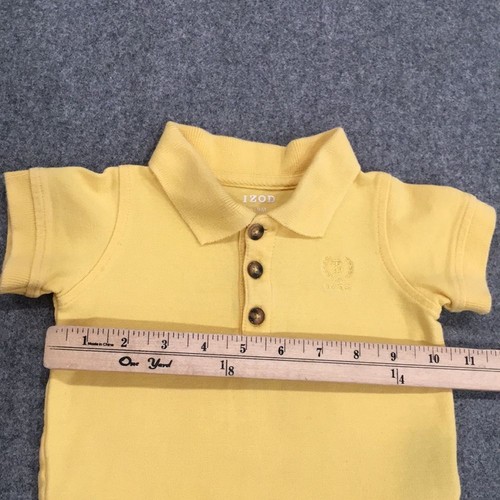 Izod Baby Boy Sz 6-9M Yellow Embroidered Polo Shirt 100% Cotton - Picture 8 of 9