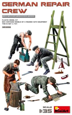 35358 Mini Art, 1:35 Figuren Deutsche Mechaniker-Trupp (4),Zubehör Dioramen,GMK 