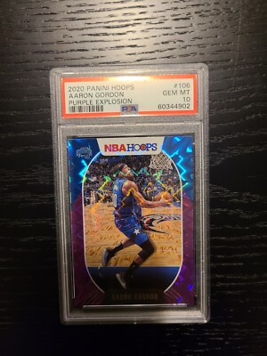 2020 Panini Hoops Aaron Gordon Purple Explosion Basketball Card PSA 10