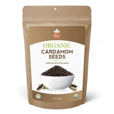 Organic Cardamom Seeds Decorticated 4 oz - Aromatic Spice for Tea & Cooking