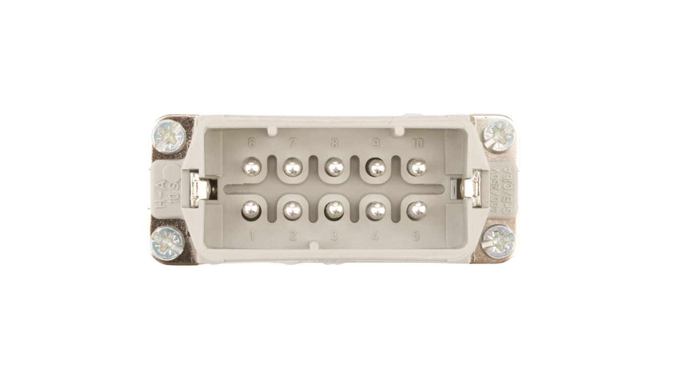 Connector insert 10P+PE male 16A 250V EPIC HA 10 SS 10440100 /T2UK
