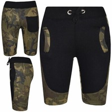 Kids Girls Shorts Fleece Camouflage Green Panel Chino Half Pants Age 5-13 Years