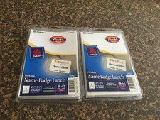 Flexible Self-Adhesive Laser/Inkjet Name Badge Labels 2-1/3 x 3-3/8 WE 40/Pack