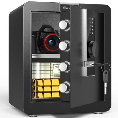 Kavey 2.0 Cub Safe Box, Home Safe with Hidden Compartment and Removable Shelf