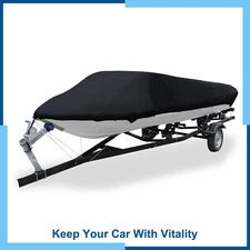 Pack(1) 17-19ft 210D Boat Cover Waterproof Fishing Ski Bass Speedboat V-shape